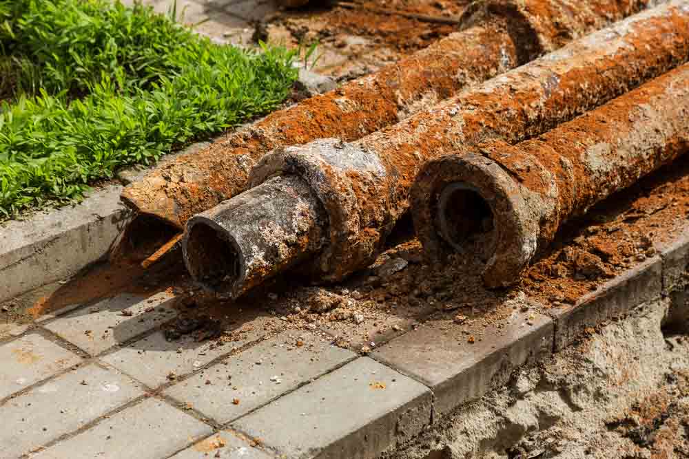 heavily corroded cast-iron pipe heavily corroded cast-iron pipe
